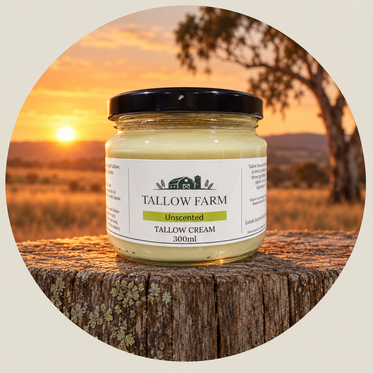 Unscented Tallow Cream 300ml